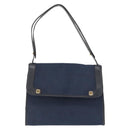Christian Dior Honeycomb Canvas Shoulder Bag Navy Gold Auth 164192-2