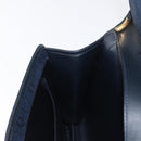 Christian Dior Honeycomb Canvas Shoulder Bag Navy Gold Auth 164192-20