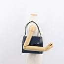 Christian Dior Honeycomb Canvas Shoulder Bag Navy Gold Auth 164192-22