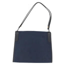Christian Dior Honeycomb Canvas Shoulder Bag Navy Gold Auth 164192-3