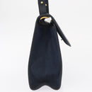 Christian Dior Honeycomb Canvas Shoulder Bag Navy Gold Auth 164192-5