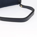 Christian Dior Honeycomb Canvas Shoulder Bag Navy Gold Auth 164192-7