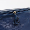 BOTTEGA VENETA Shoulder Bag Leather Blue Gold Auth 164193-17