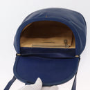 BOTTEGA VENETA Shoulder Bag Leather Blue Gold Auth 164193-10