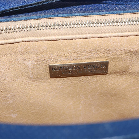 BOTTEGA VENETA Shoulder Bag Leather Blue Gold Auth 164193