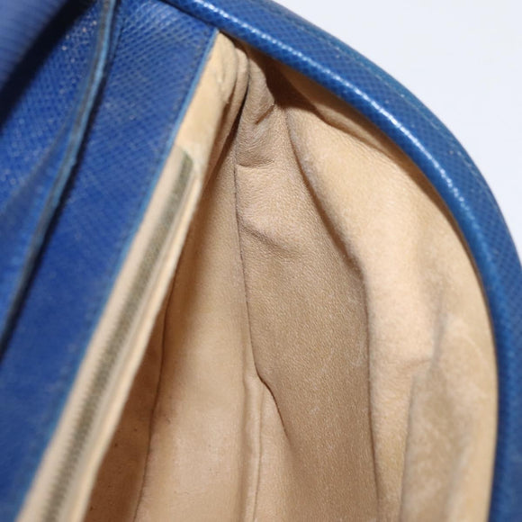 BOTTEGA VENETA Shoulder Bag Leather Blue Gold Auth 164193