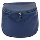 BOTTEGA VENETA Shoulder Bag Leather Blue Gold Auth 164193-13