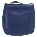 BOTTEGA VENETA Shoulder Bag Leather Blue Gold Auth 164193-2