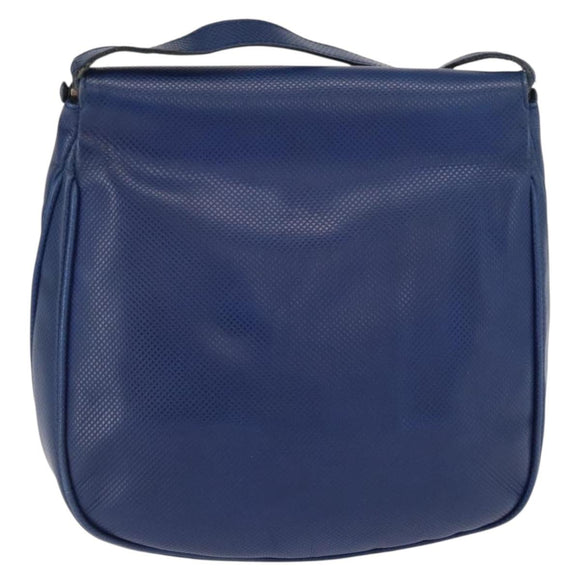 BOTTEGA VENETA Shoulder Bag Leather Blue Gold Auth 164193
