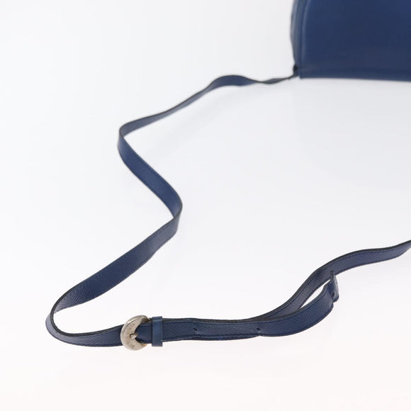 BOTTEGA VENETA Shoulder Bag Leather Blue Gold Auth 164193