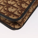 Christian Dior Trotter Canvas Chain Shoulder Bag Beige Gold Auth 164195-12