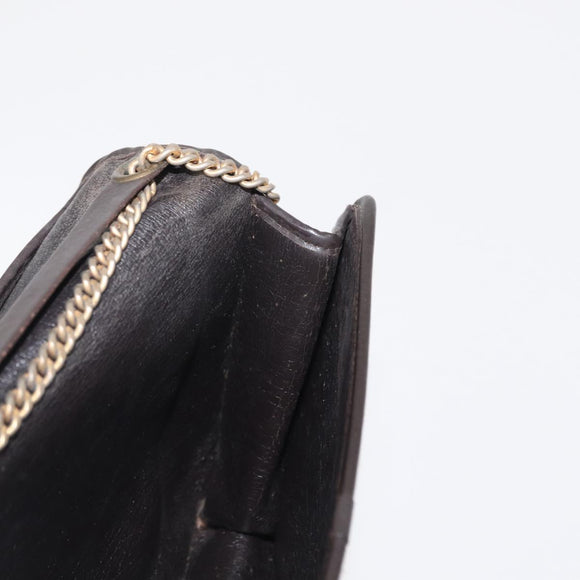 Christian Dior Trotter Canvas Chain Shoulder Bag Beige Gold Auth 164195