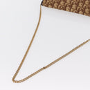 Christian Dior Trotter Canvas Chain Shoulder Bag Beige Gold Auth 164195-7