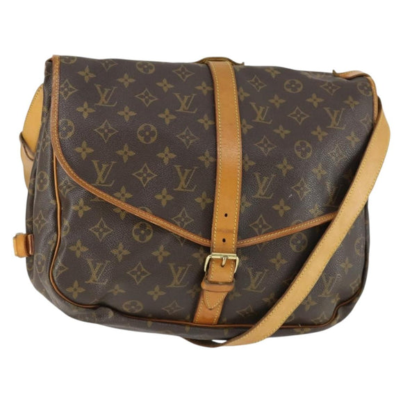 LOUIS VUITTON Monogram Saumur 35 Shoulder Bag M42254 LV Auth 164199