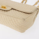 BALLY Chain Shoulder Bag Leather Ivory Gold Auth 164202-9