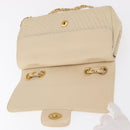 BALLY Chain Shoulder Bag Leather Ivory Gold Auth 164202-10