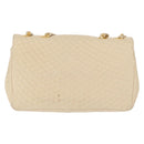 BALLY Chain Shoulder Bag Leather Ivory Gold Auth 164202-2