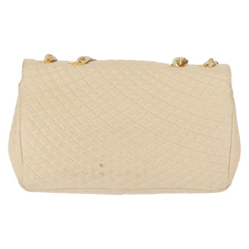 BALLY Chain Shoulder Bag Leather Ivory Gold Auth 164202 - 0