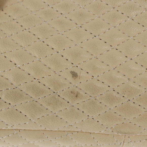 BALLY Chain Shoulder Bag Leather Ivory Gold Auth 164202