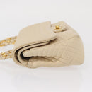 BALLY Chain Shoulder Bag Leather Ivory Gold Auth 164202-5
