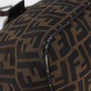 FENDI Zucca Canvas Mamma Baguette Shoulder Bag Black Brown Auth 164204-9