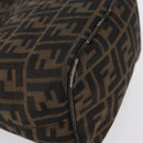 FENDI Zucca Canvas Mamma Baguette Shoulder Bag Black Brown Auth 164204-15