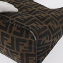 FENDI Zucca Canvas Mamma Baguette Shoulder Bag Black Brown Auth 164204-16