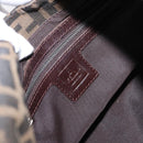 FENDI Zucca Canvas Mamma Baguette Shoulder Bag Black Brown Auth 164204-19
