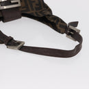 FENDI Zucca Canvas Mamma Baguette Shoulder Bag Black Brown Auth 164204-7