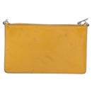 PRADA Chain Shoulder Bag Safiano leather Yellow Silver Auth 164207-2