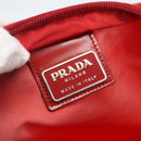 PRADA Shoulder Bag Nylon Red Silver Auth 164209-19