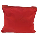 PRADA Shoulder Bag Nylon Red Silver Auth 164209-2