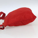 PRADA Shoulder Bag Nylon Red Silver Auth 164209-3
