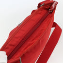 PRADA Shoulder Bag Nylon Red Silver Auth 164209-6