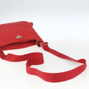 PRADA Shoulder Bag Nylon Red Silver Auth 164209-7