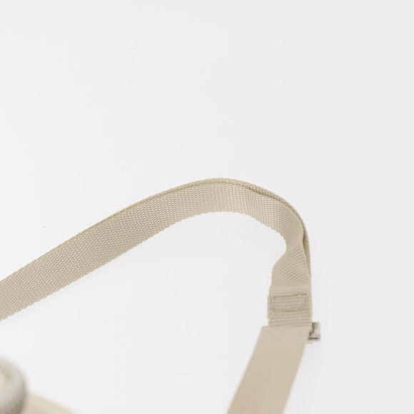 PRADA Shoulder Bag Nylon White Silver Auth 164214
