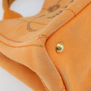 PRADA Canapa PM Hand Bag Canvas Orange Gold Auth 164219-11