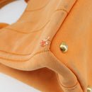 PRADA Canapa PM Hand Bag Canvas Orange Gold Auth 164219-13