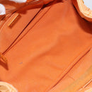 PRADA Canapa PM Hand Bag Canvas Orange Gold Auth 164219-15