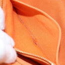 PRADA Canapa PM Hand Bag Canvas Orange Gold Auth 164219-20