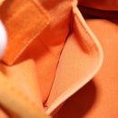 PRADA Canapa PM Hand Bag Canvas Orange Gold Auth 164219-21