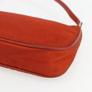PRADA Accessory Pouch Nylon Orange Silver Auth 164220-9