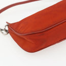 PRADA Accessory Pouch Nylon Orange Silver Auth 164220-14