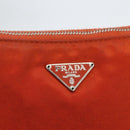 PRADA Accessory Pouch Nylon Orange Silver Auth 164220-17