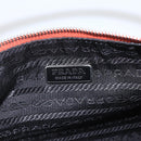 PRADA Accessory Pouch Nylon Orange Silver Auth 164220-18