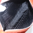 PRADA Accessory Pouch Nylon Orange Silver Auth 164220-11