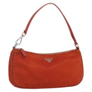 PRADA Accessory Pouch Nylon Orange Silver Auth 164220-1