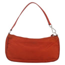 PRADA Accessory Pouch Nylon Orange Silver Auth 164220-2