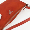 PRADA Accessory Pouch Nylon Orange Silver Auth 164220-6