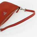 PRADA Accessory Pouch Nylon Orange Silver Auth 164220-7